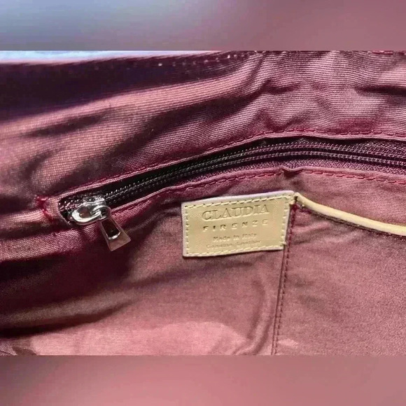 Claudia Firenze Purse Blue Medium Flap Camel Color Block 100% Leather NWT READ - Picture 7 of 16